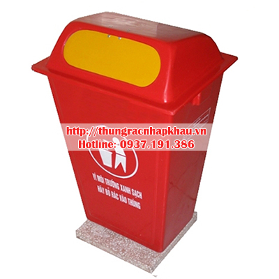 thùng rác composite 60L nắp đẩy
