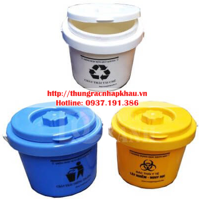 Xô y tế 5 lít nắp bật